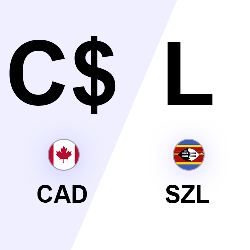 1 Canadian Dollar in Swazi Lilangeni (CAD to SZL)