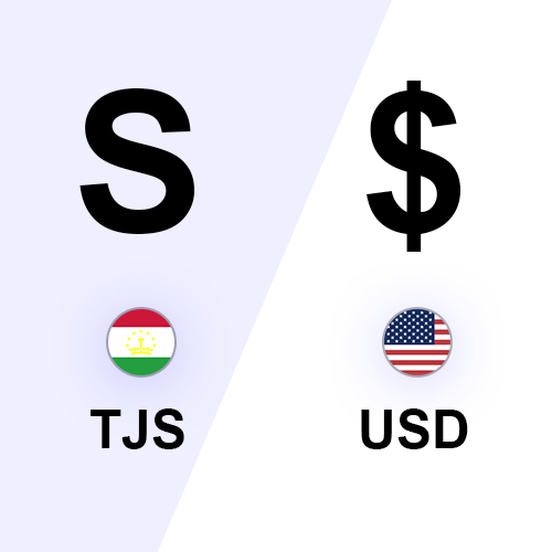 100 Tajikistani Somoni in USD dollar (TJS to USD)